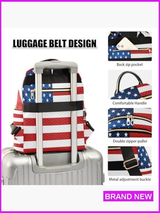 Quilted Mini Backpack Purse Lightweight Travel Daypack Fashion Shoulder Bag main image 7